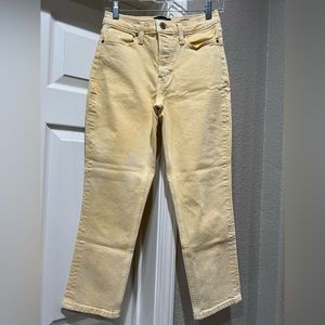 NWOT Banana Republic, Premium Denim,High Rise, Straight Yellow Jeans